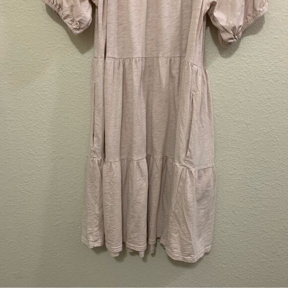 VELVET BY GRAHAM & SPENCER DRESS WOMENS SMALL BLUSH PINK BALOON SLEEVE TIERED. - Picture 8 of 16